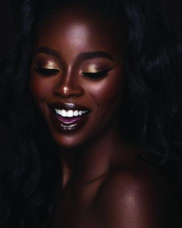 Gold makeup prom black girl